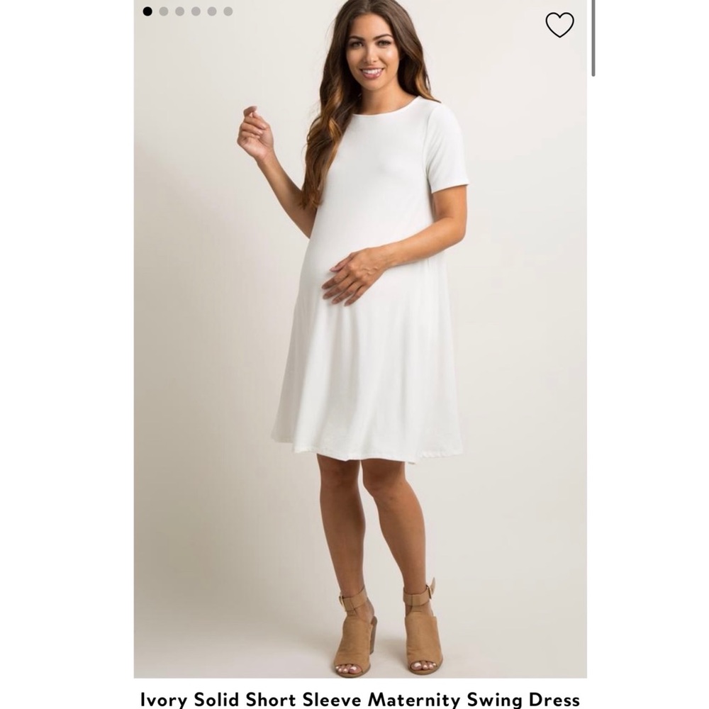 Ivory Short Sleeve Maternity Dress